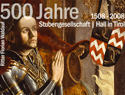 Jubil&auml;umsbriefmarke 500 Jahre Stubengesellschaft. Gestaltung: Stefan Pucher